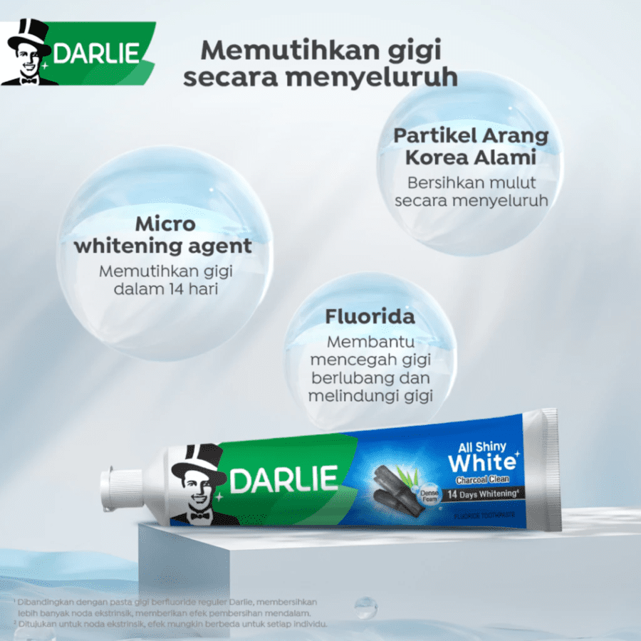 Darlie All Shiny White Charcoal Pasta Gigi Pemutih 140gram