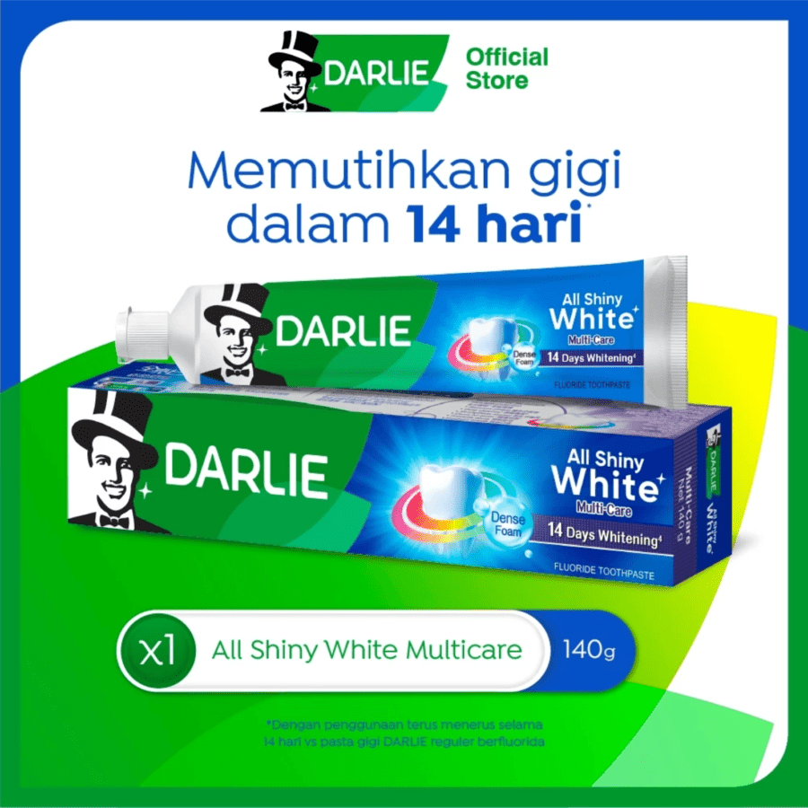 Darlie All Shiny White Multi-Care Fluoride Toothpaste 140gram