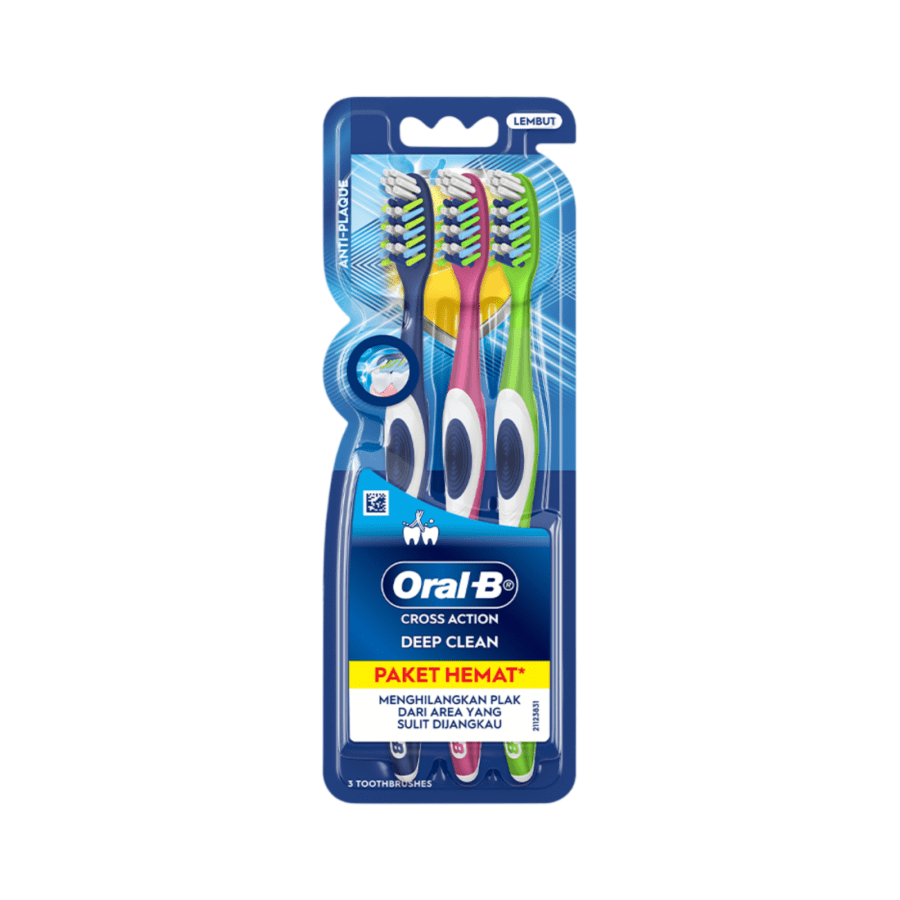 Oral-B Cross Action Deep Clean Anti Plaque Soft Toothbrush 3pcs