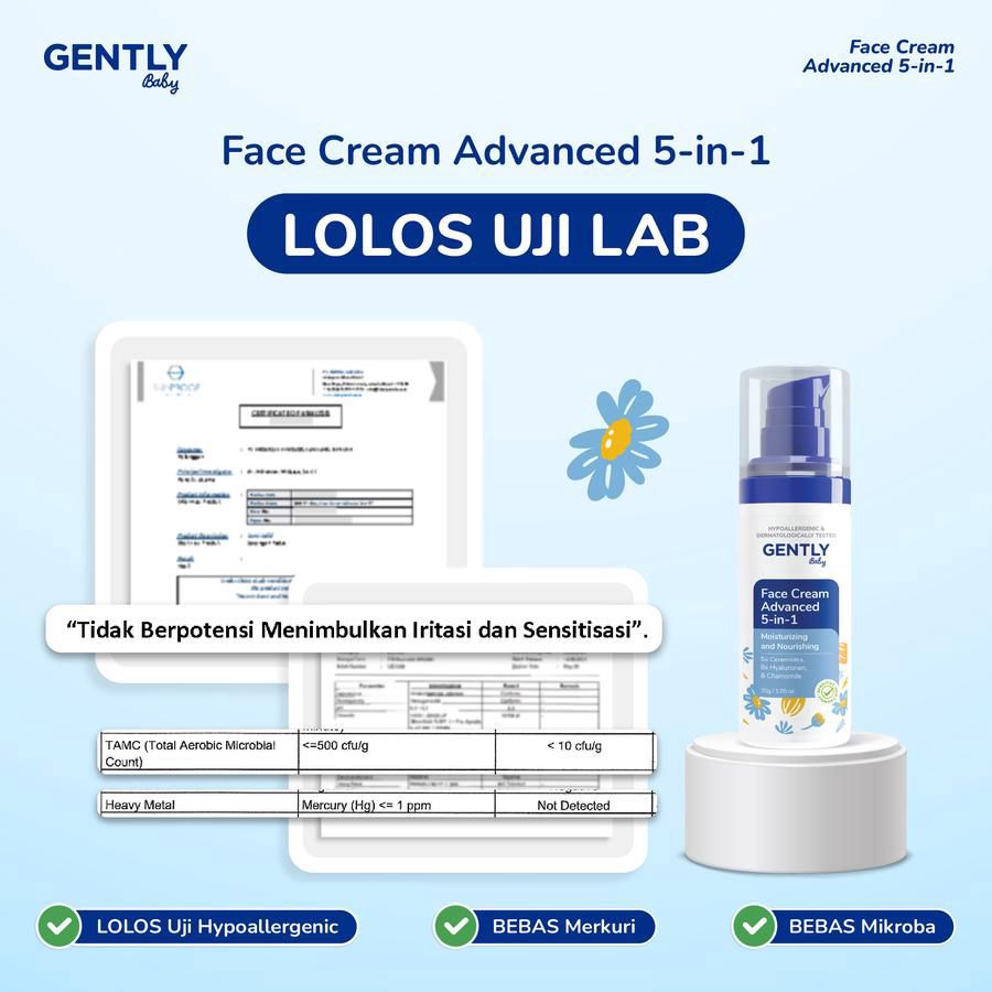 Gently Baby Face Cream Advance 5 in 1 Perawatan Bayi 30gram