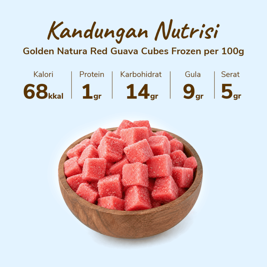 Golden Natura Red Guava Cubes Frozen 450gram