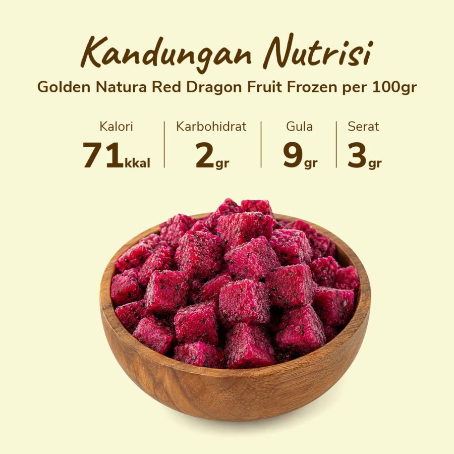 Golden Natura Red Dragon Fruit Frozen 450gram
