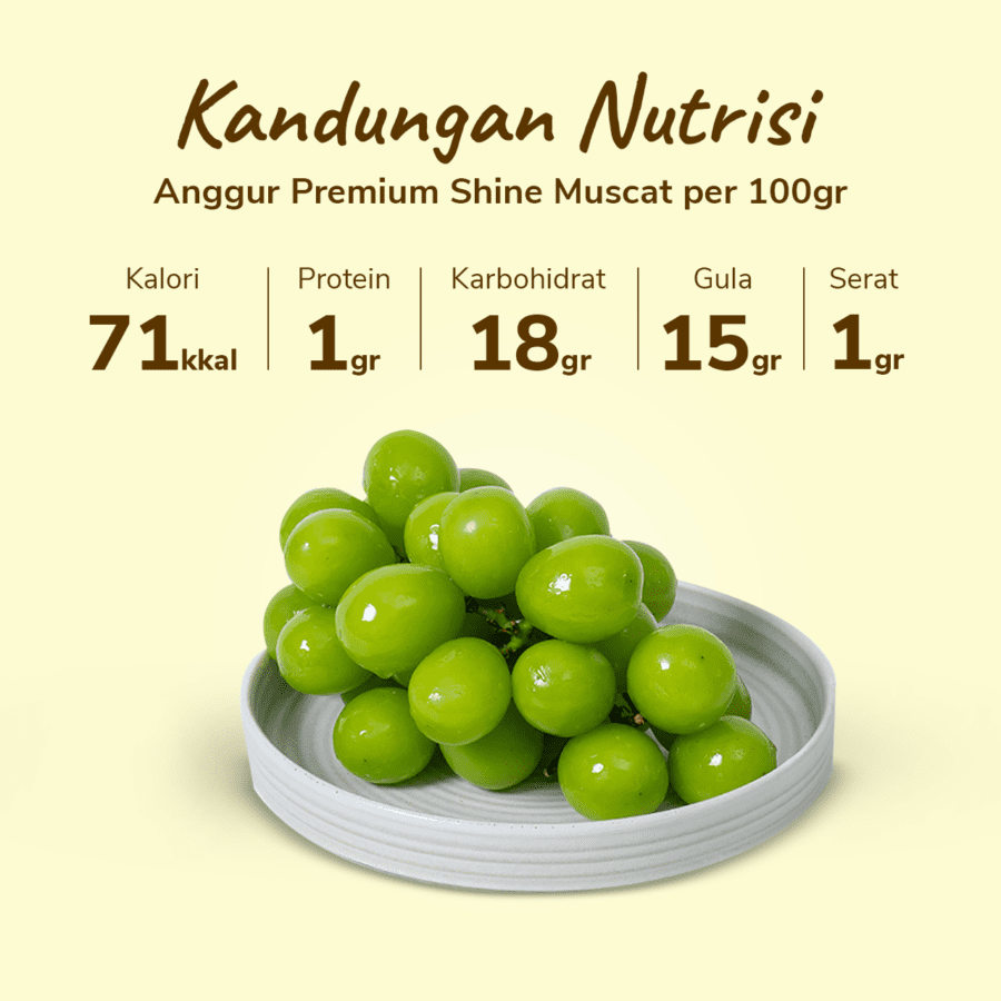 Anggur Hijau Shine Muscat Less Seed Astro Farm 450-500gram