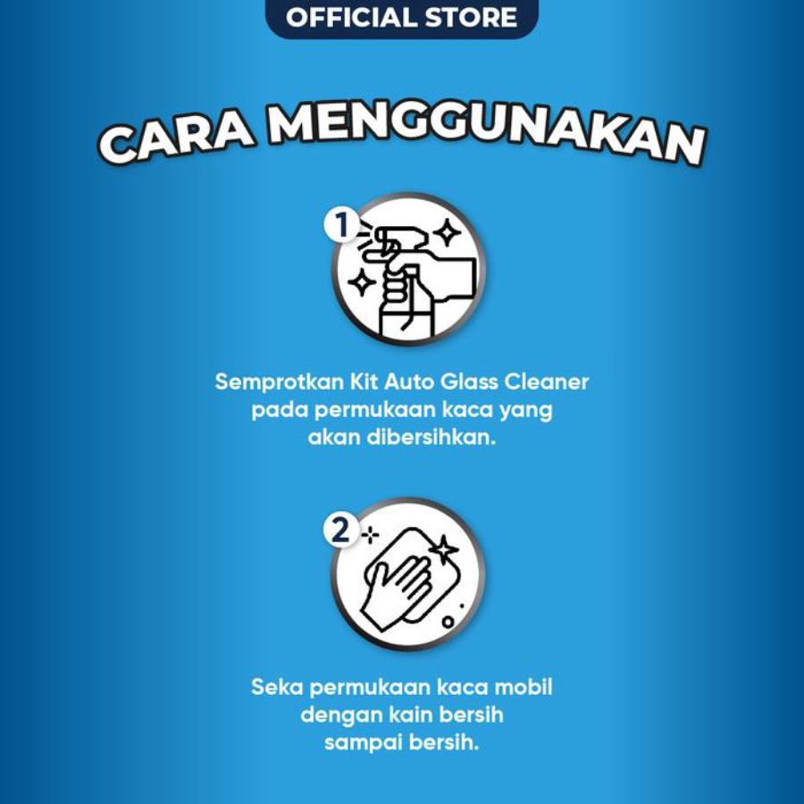 Kit Clear Auto Glass Cleaner Spray 500ml