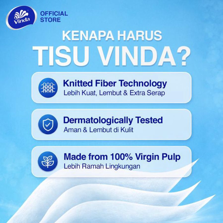 Vinda Deluxe Toilet Rolls Tisu Toilet 3 Ply
