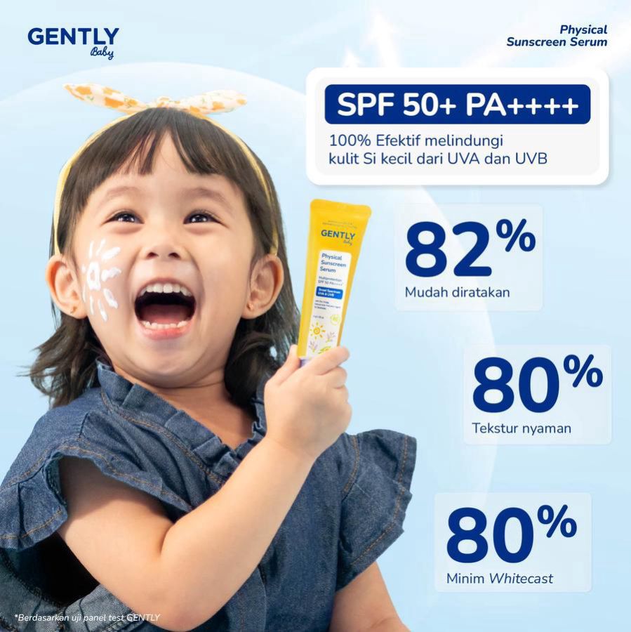 Gently Baby Physical Sunscreen Serum SPF 50 PA ++++ Perawatan Bayi 30ml