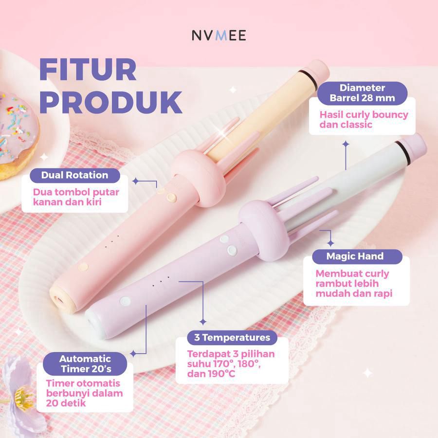Nvmee Libra Hair Styler Catokan Keriting 2.0 Pink 1pcs