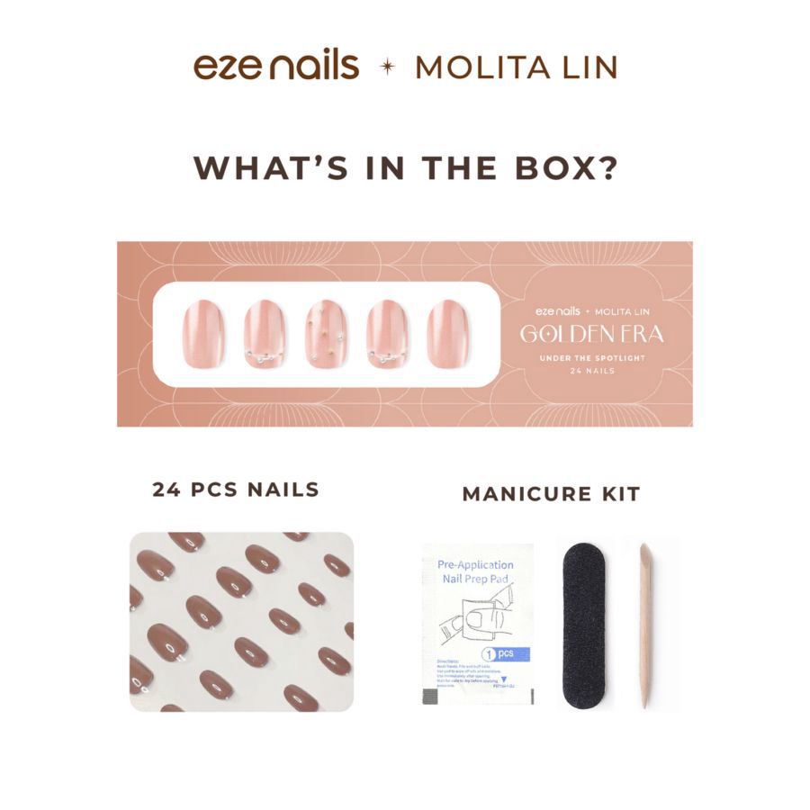 Eze Nails Under The Spotlight Kuku Palsu Tempel 24pcs