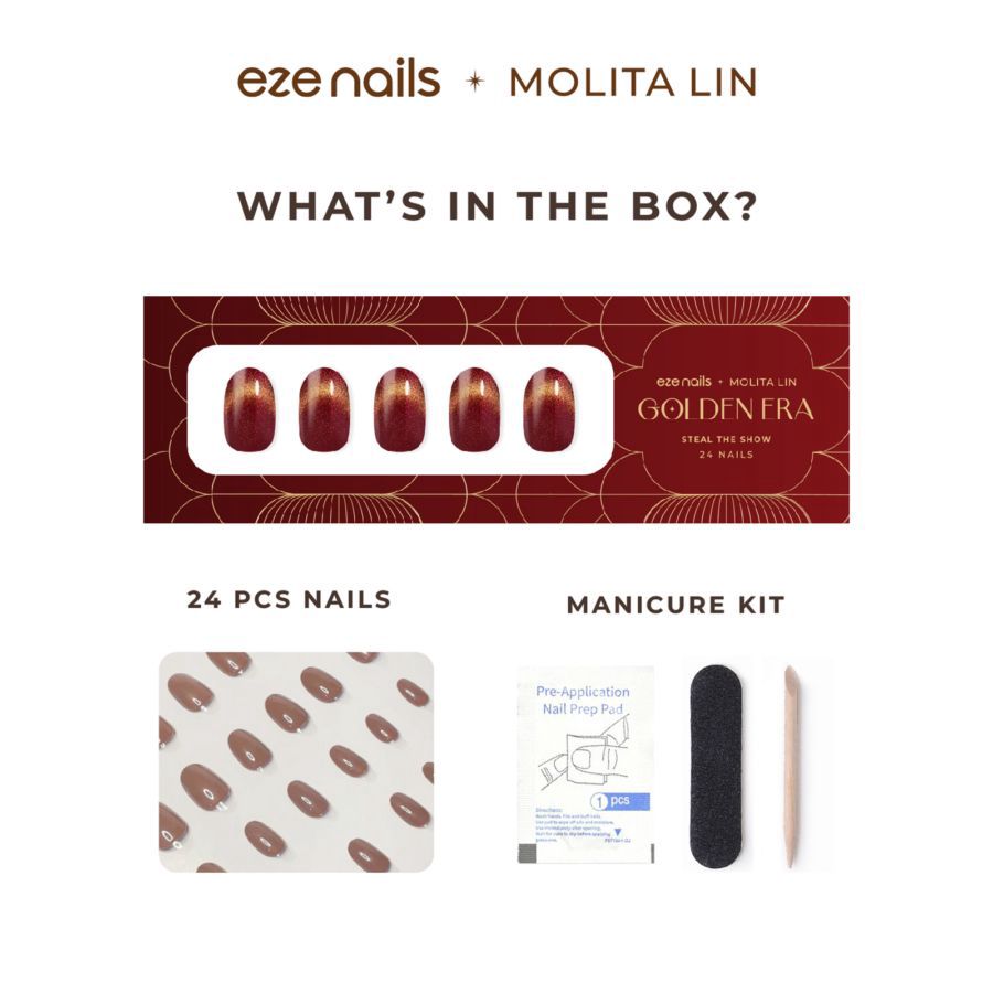 Eze Nails Steal The Show Kuku Palsu Tempel 24pcs