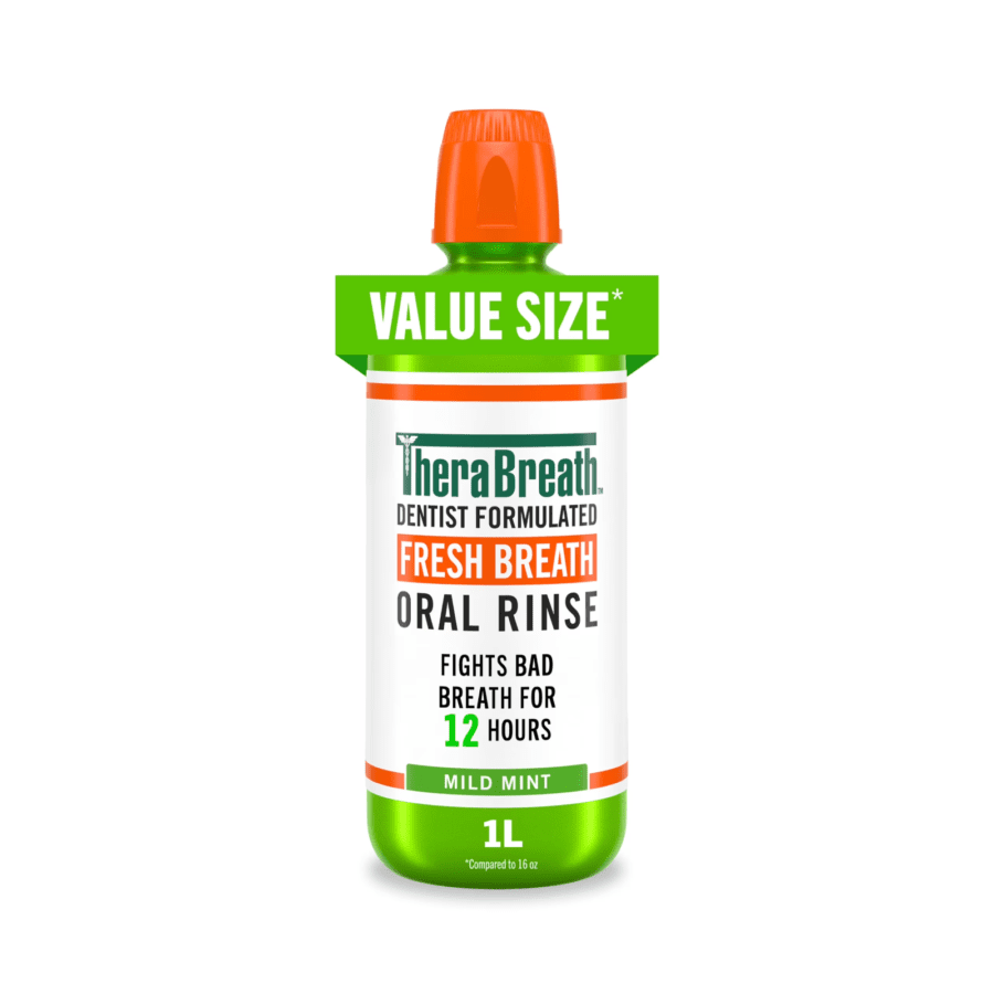 TheraBreath Mild Mint Dentist Formulated Fresh Breath Oral Rise Mouthwash 1liter