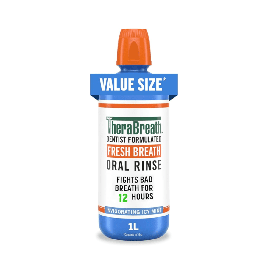 TheraBreath Icy Mint Dentist Formulated Fresh Breath Oral Rinse Mouthwash 1liter