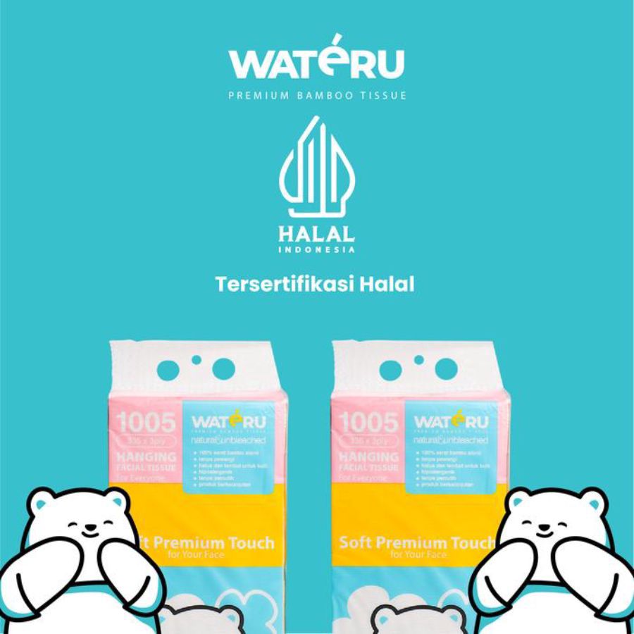 Wateru Bamboo Hanging Tisu Wajah 3 Ply 335sheets