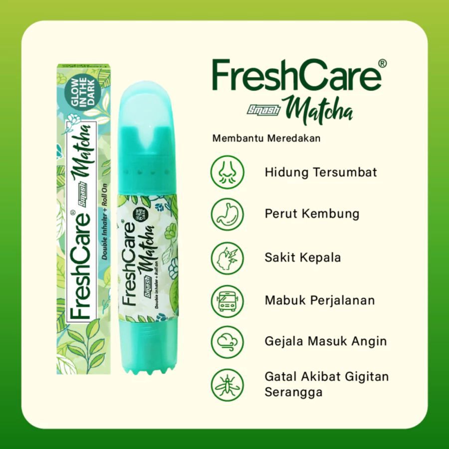 FreshCare Smash Matcha Inhaler dan Minyak Angin 8ml