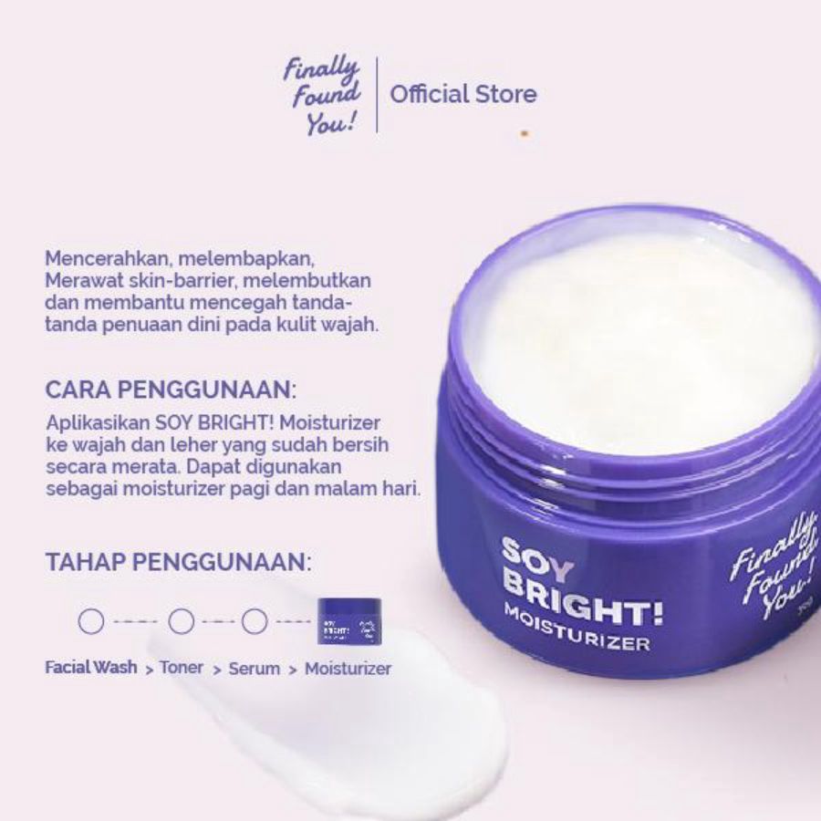 Finally Found You! Soy Bright! Moisturizer 2in1 Moisturizer & Makeup Primer 30gram