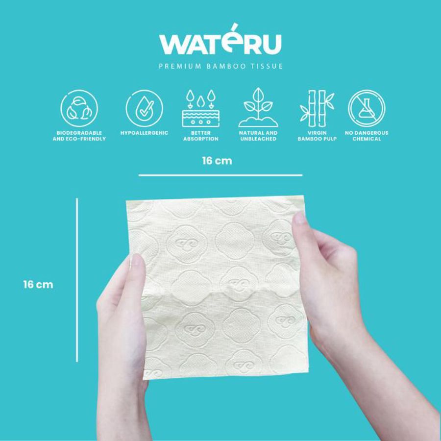 Wateru Bamboo Hanging Tisu Wajah 3 Ply 335sheets