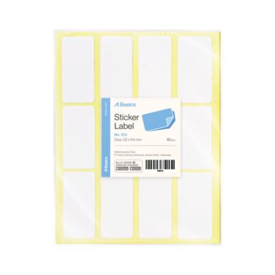 Label Sticker Polos No. 103 Size 32 x 64mm Putih A Basics