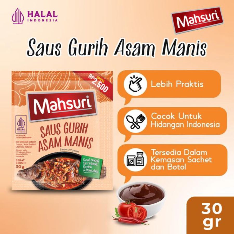 Mahsuri Saus Gurih Asam Manis Sachet 30gram