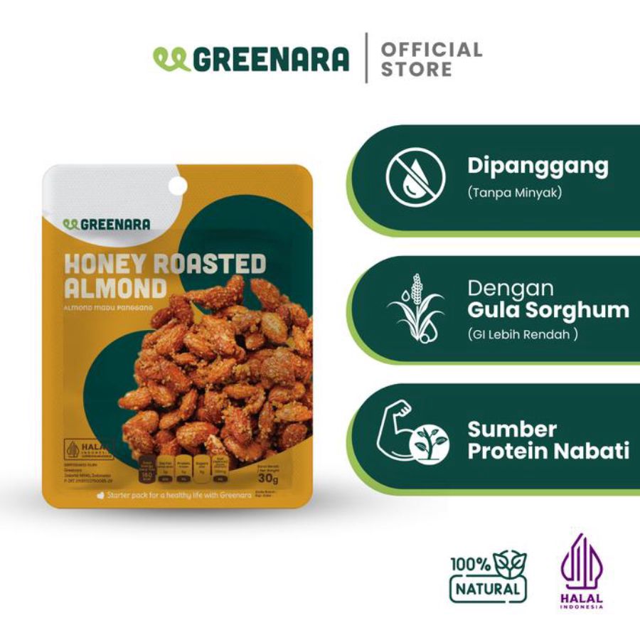 Greenara One Serving Honey Roasted Almond 30gram