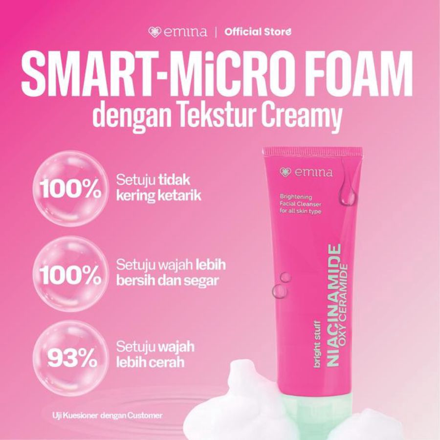 Emina Bright Stuff Niacinamide Oxy Ceramide Brightening Facial Cleanser 100ml