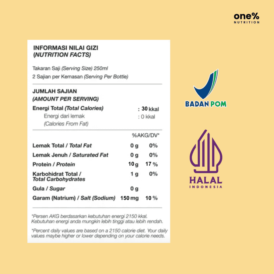 One% Nutrition Protein Water Honey Lemon 450ml