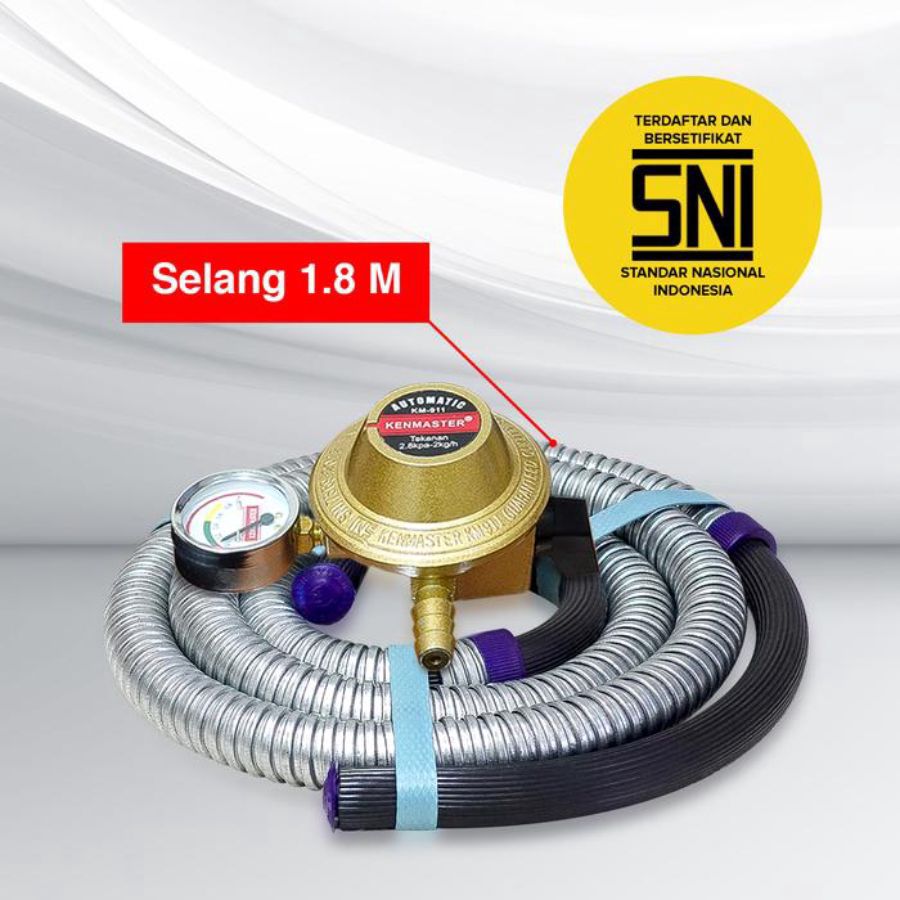 Kenmaster Paket Regulator Tabung Gas Meter + Selang 1pcs