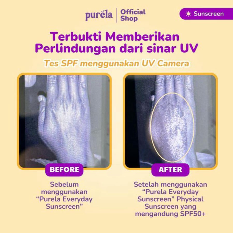 Purela Everyday Sunscreen UVA + UVB SPF 50+ PA++++ 30gram