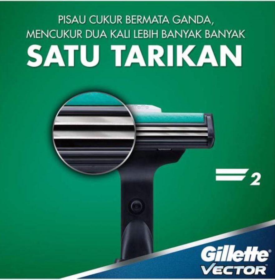 Gillette Vector Cartridge Pisau Cukur 2pcs