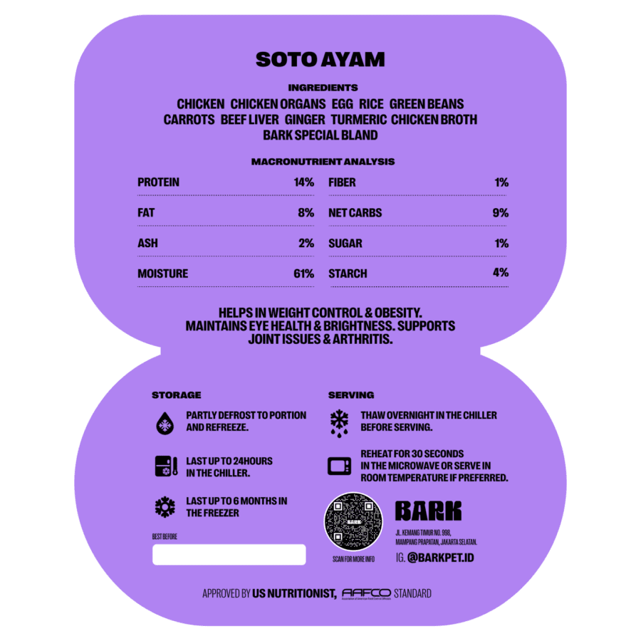 BARK Soto Ayam Makanan Anjing Basah 500gram
