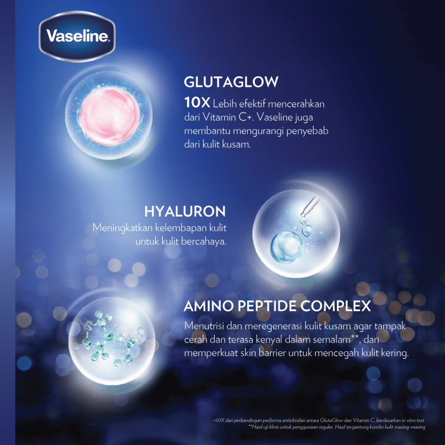 Vaseline Healthy Bright Gluta Gyaluron & Peptide Serum Overnight Repair Body Lotion 330ml