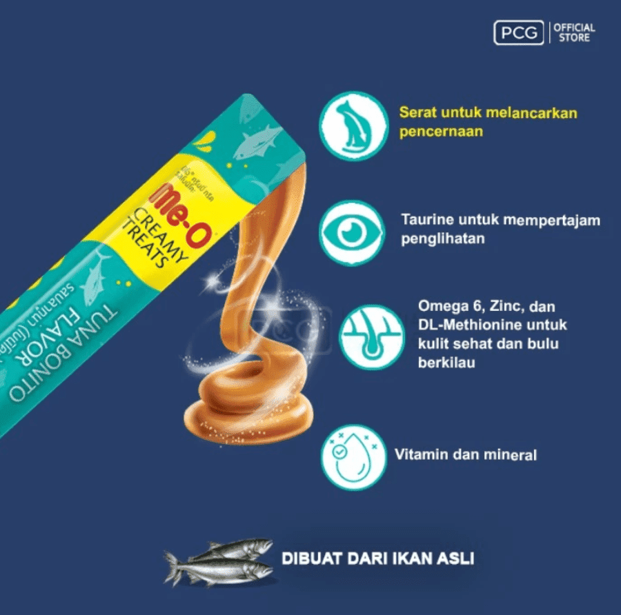 Me-O Creamy Treats Bonito Snack Kucing 60gram