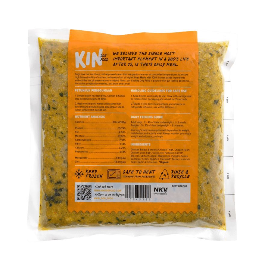 Kin Cooked Dog Food Chicken Mix Makanan Anjing Basah 500gram