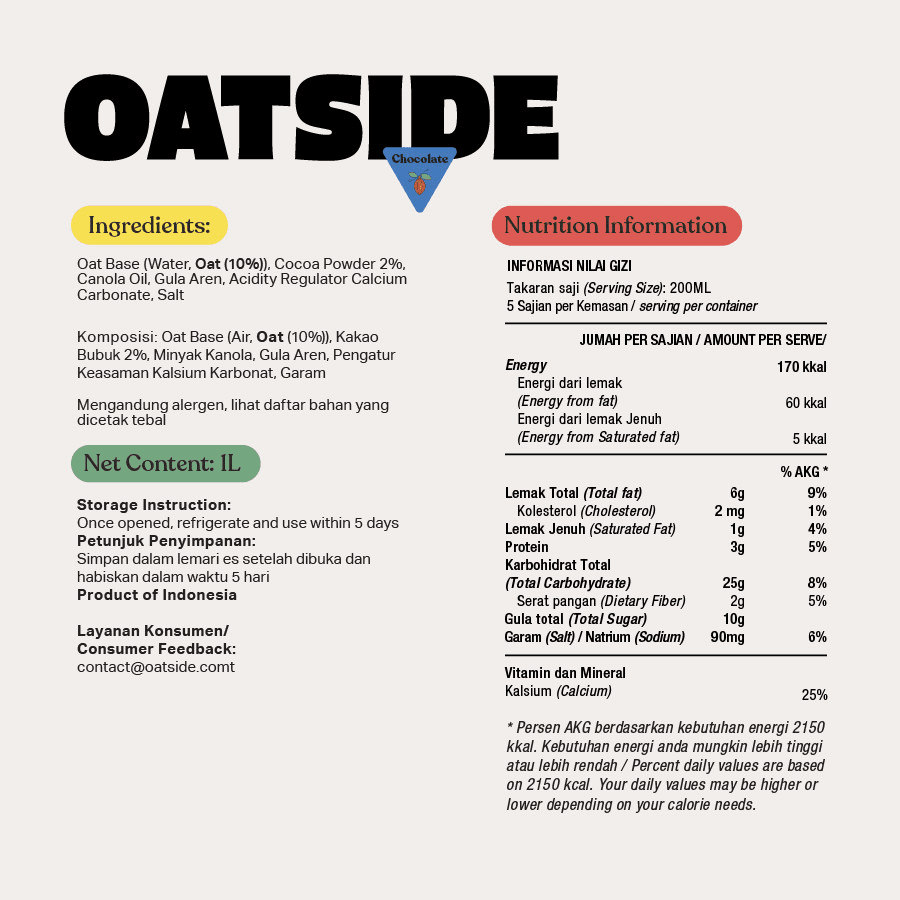 Oatside Oat Milk Chocolate 1000ml