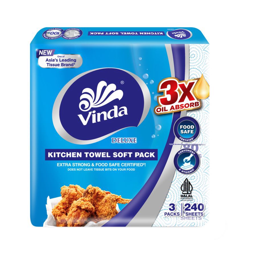 Vinda Deluxe Kitchen Towel Interfold Tisu Dapur