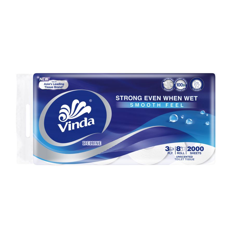 Vinda Deluxe Toilet Rolls Tisu Toilet 3 Ply