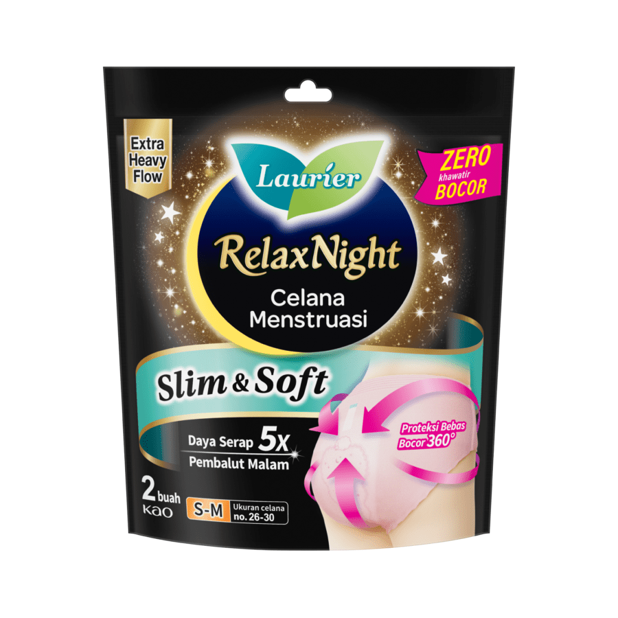 Laurier Relax Night Slim & Soft Celana Menstruasi Size S-M Pembalut Kewanitaan 2pads