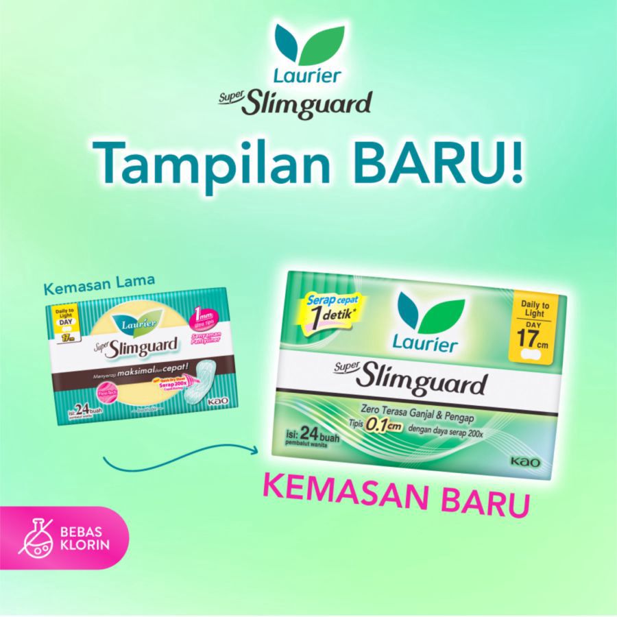 Laurier Super Slimguard Day Non Wing 17cm Pembalut Kewanitaan 24pads
