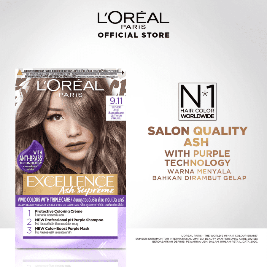 L'Oreal Excellence Ash Supreme 9.11 Silver Ash 48ml