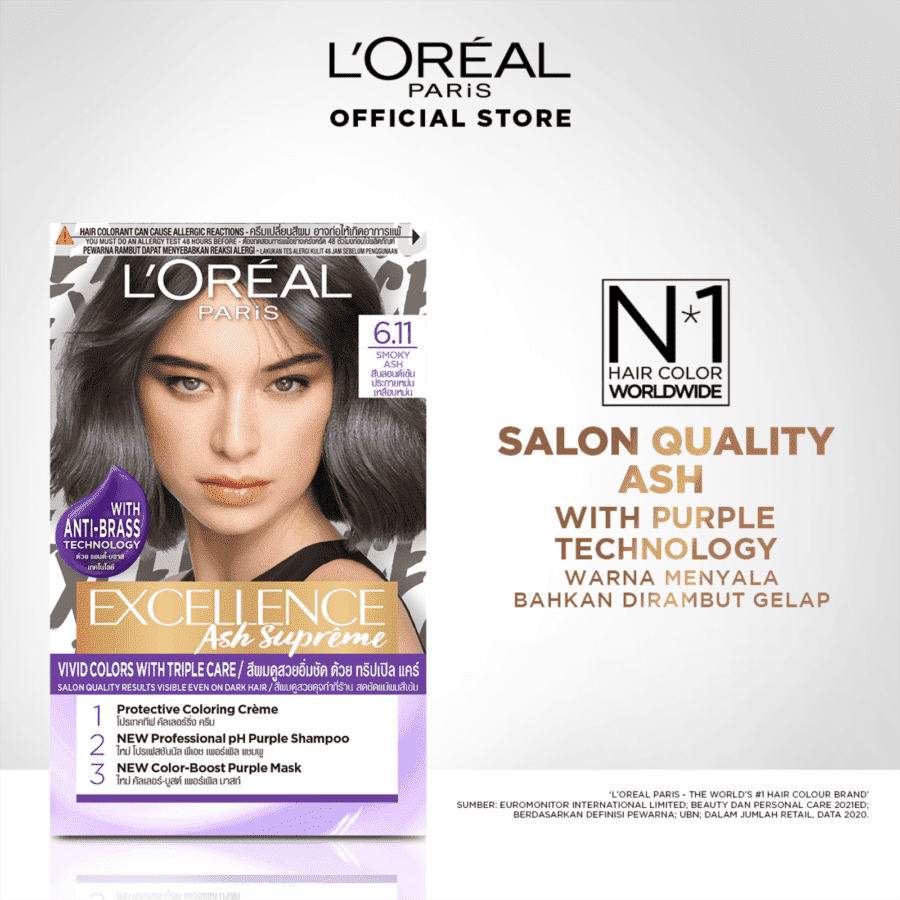 L'Oreal Paris Excellence Ash Supreme 6.11 Smoky Ash 48ml
