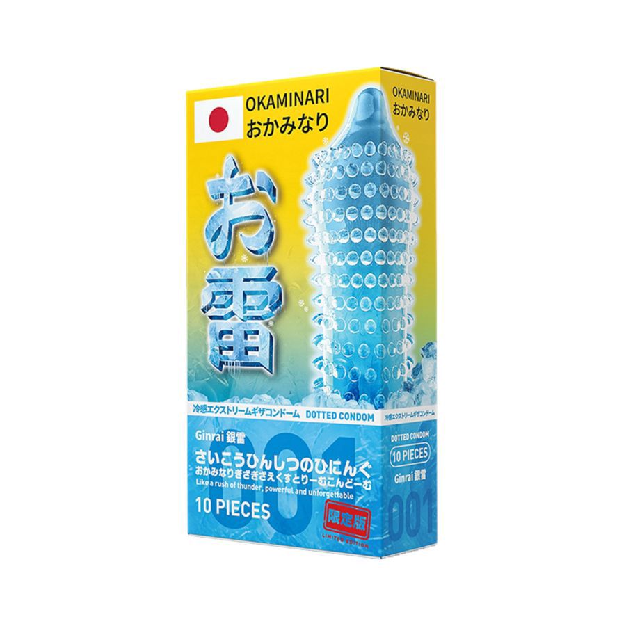 Okaminari 001 Gerigi Extreme Ice Ginrai Kondom Pria 10sachets