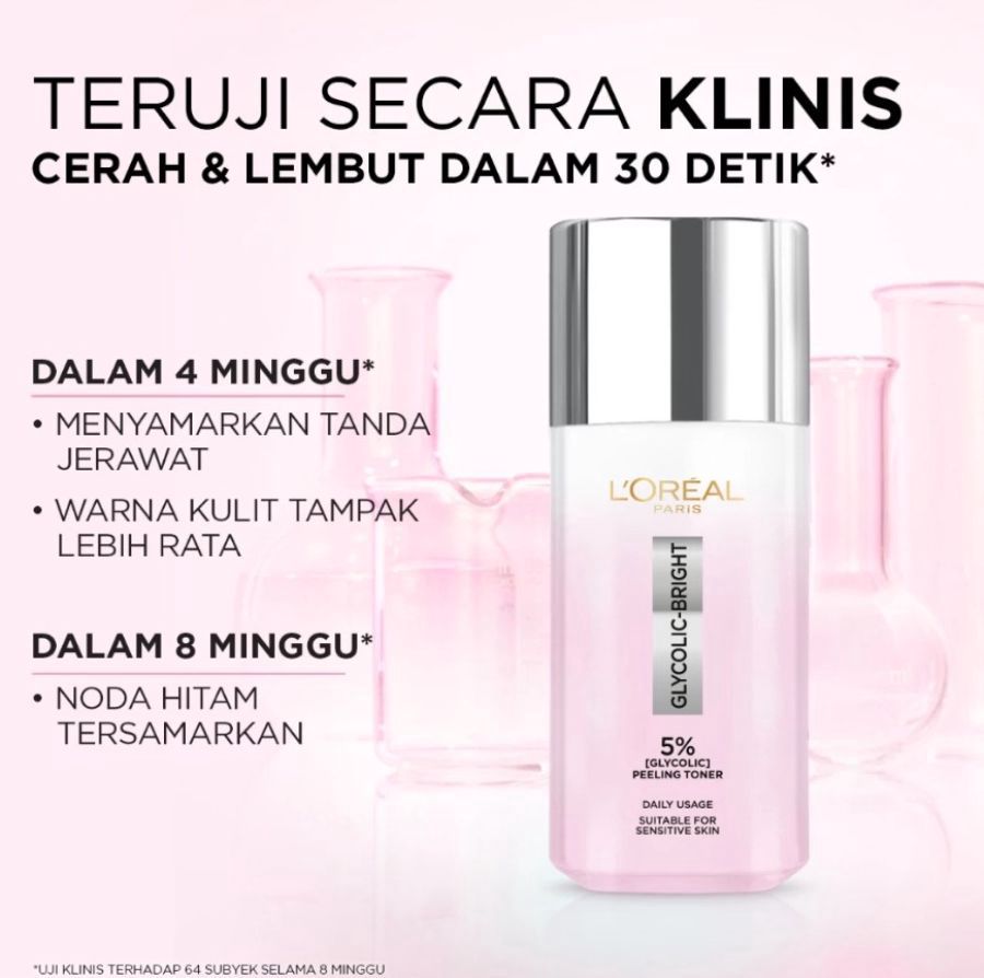 L'Oreal Paris Glycolic Bright Peeling Toner Wajah 65ml
