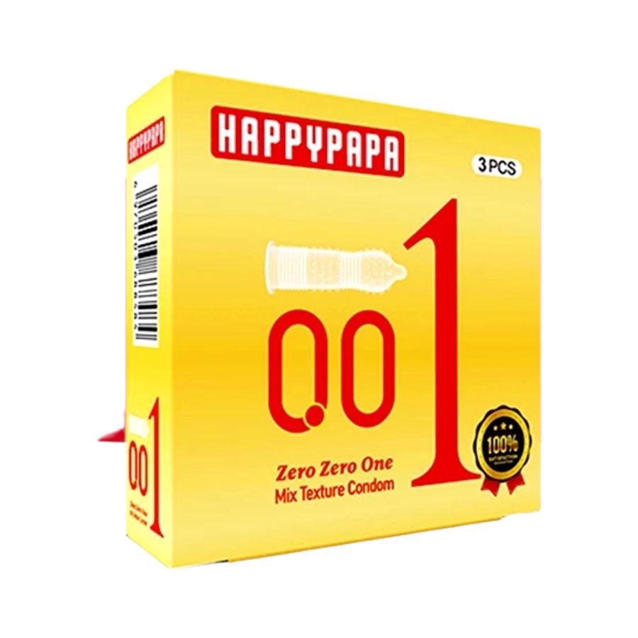 Happypapa 001 Gerigi Pipa Original Gold Kondom Pria 3sachets