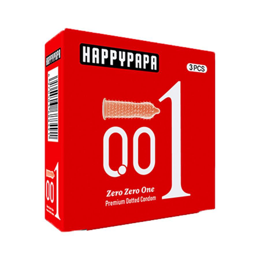 Happypapa 001 Premium Dotted Condom 3sachets
