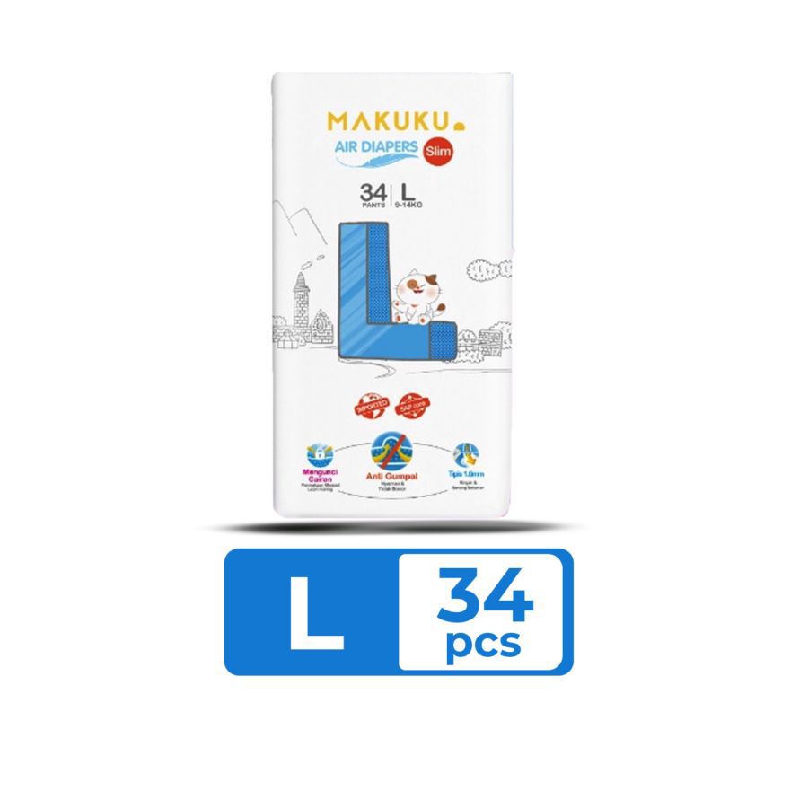 Makuku Diapers Slim Pants Diapers L34 1pack