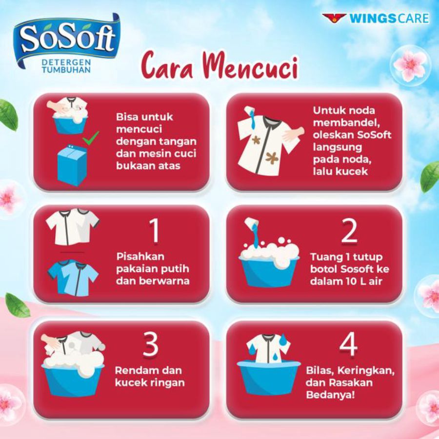 So Soft Sakura Blossom Deterjen Cair Pouch 1500ml