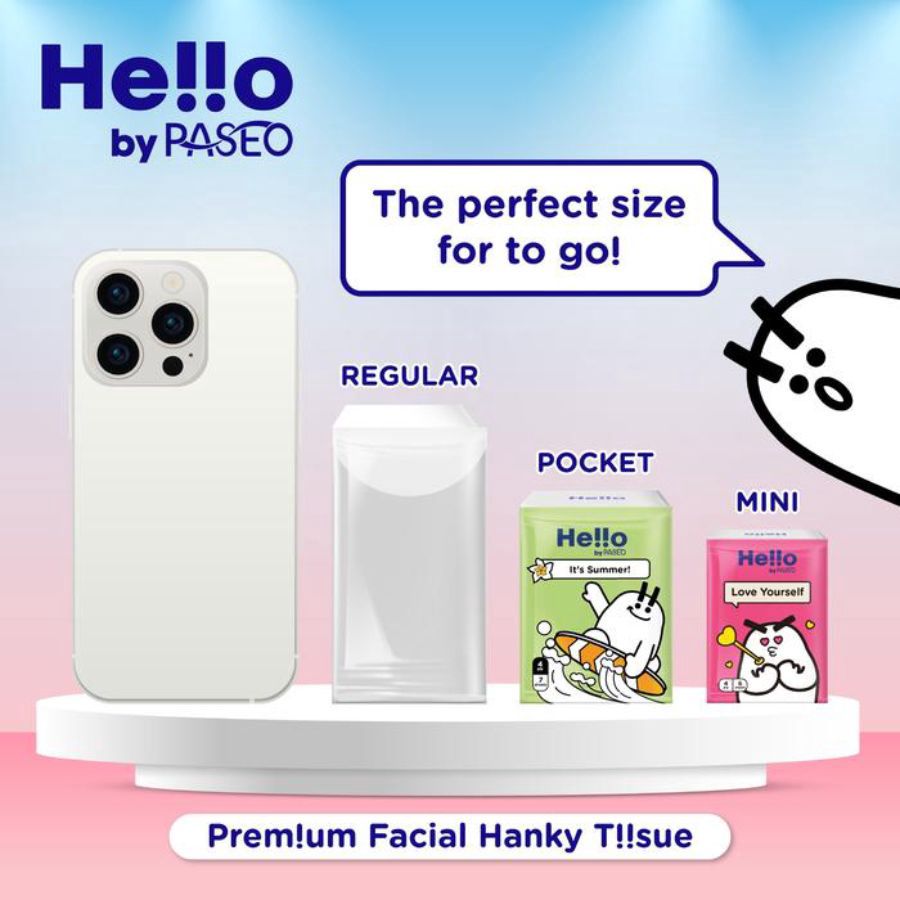 Paseo Hello Premium Facial Hanky Pocket Tisu Wajah 12packs