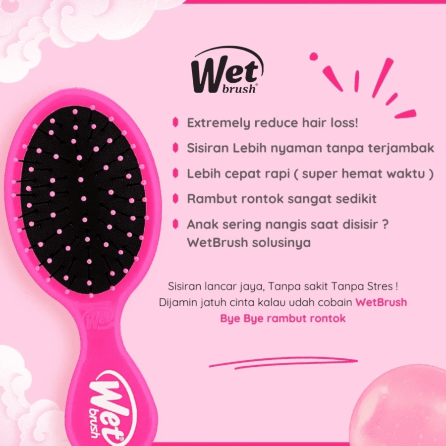The Wet Brush Mini Pink Sisir Rambut 1pcs