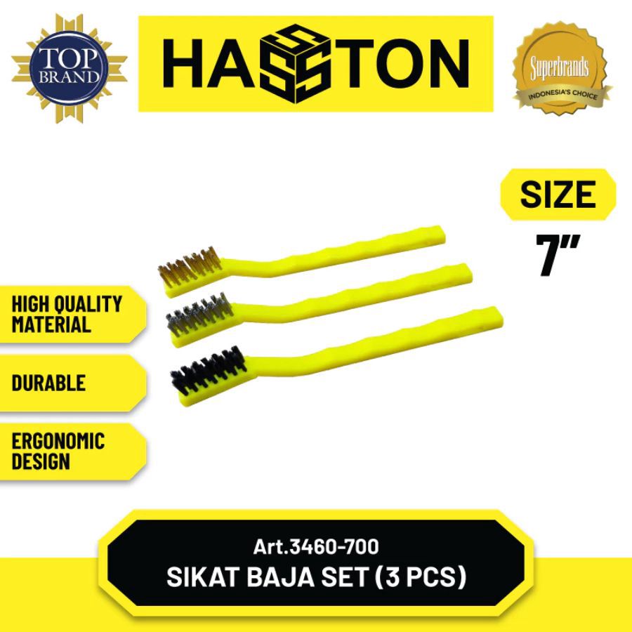 Hasston 3460 Sikat Kawat Mini Set 3 pcs 7inch