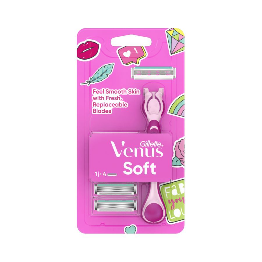 Gillette Venus Soft Pisau Cukur 1R + 4B 1pack