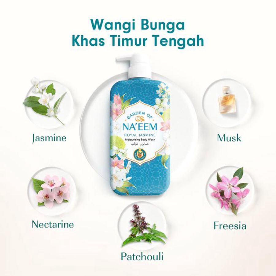 Garden of Naeem Royal Jasmine Moisturizing Body Wash Bottle
