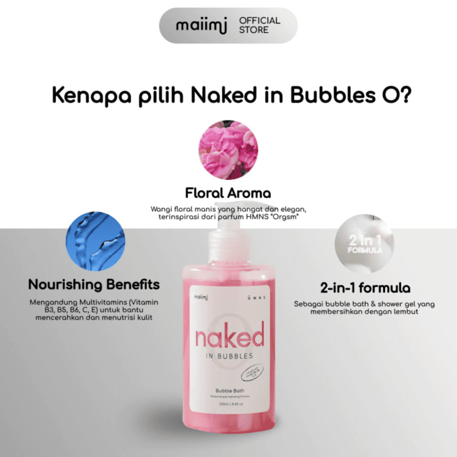 Maiimi X HMNS Naked in Bubbles O Bubble Bath 250ml